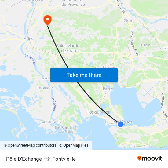 Pôle D'Echange to Fontvieille map