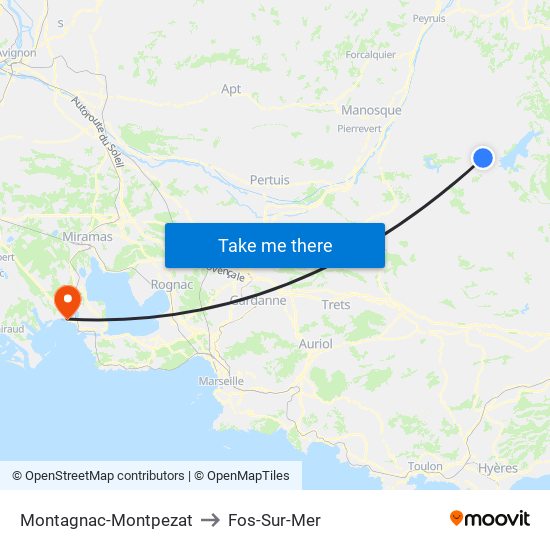 Montagnac-Montpezat to Fos-Sur-Mer map