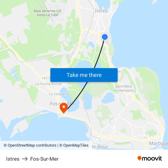 Istres to Fos-Sur-Mer map