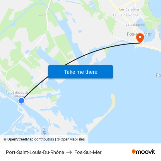 Port-Saint-Louis-Du-Rhône to Fos-Sur-Mer map