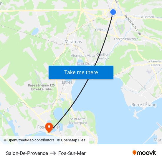 Salon-De-Provence to Fos-Sur-Mer map