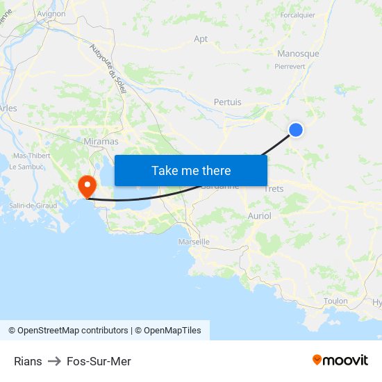 Rians to Fos-Sur-Mer map