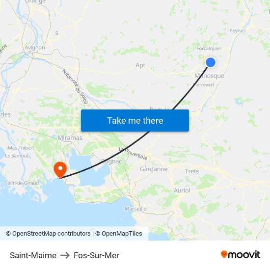 Saint-Maime to Fos-Sur-Mer map