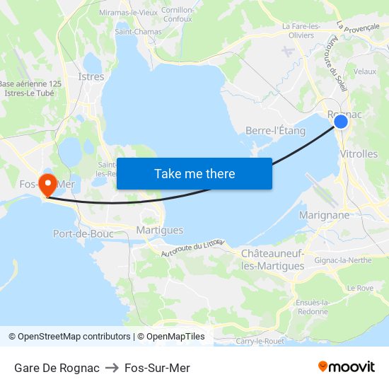 Gare De Rognac to Fos-Sur-Mer map