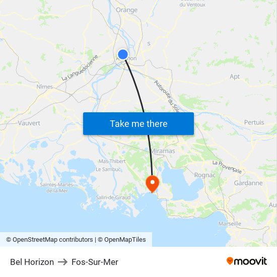 Bel Horizon to Fos-Sur-Mer map