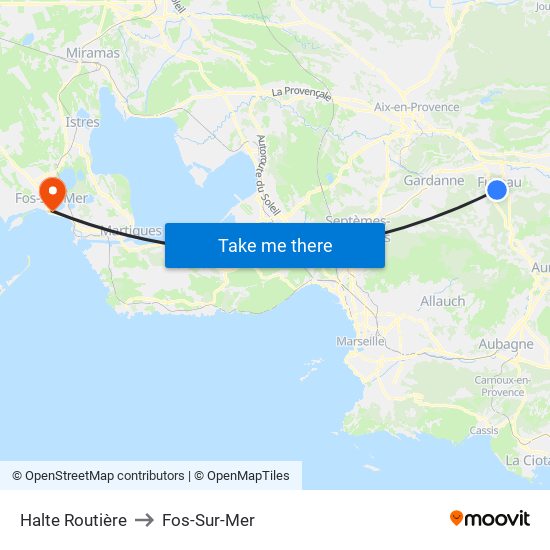 Halte Routière to Fos-Sur-Mer map