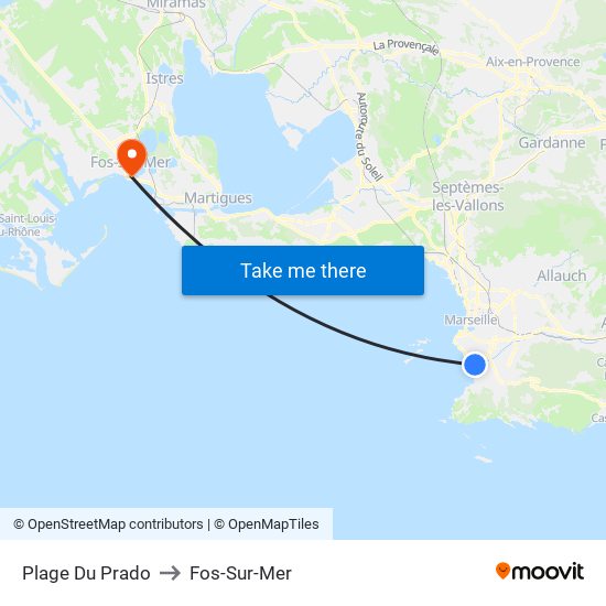 Plage Du Prado to Fos-Sur-Mer map