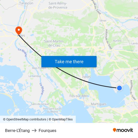 Berre-L'Étang to Fourques map