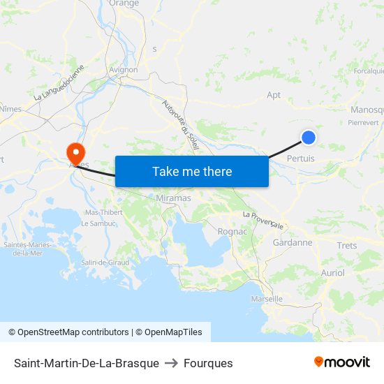 Saint-Martin-De-La-Brasque to Fourques map