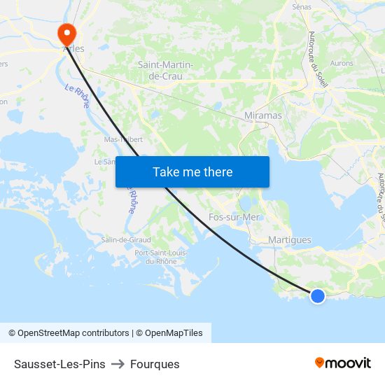 Sausset-Les-Pins to Fourques map