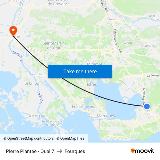 Pierre Plantée - Quai 7 to Fourques map