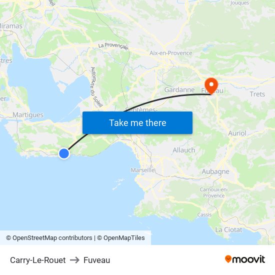 Carry-Le-Rouet to Fuveau map