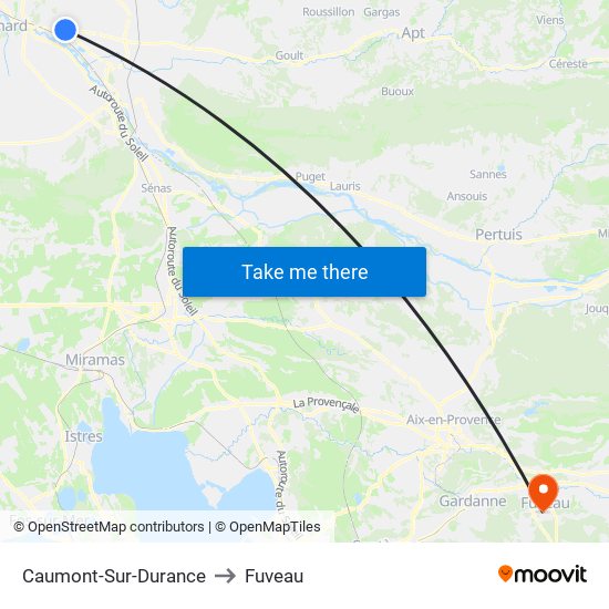 Caumont-Sur-Durance to Fuveau map