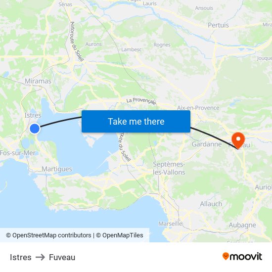 Istres to Fuveau map