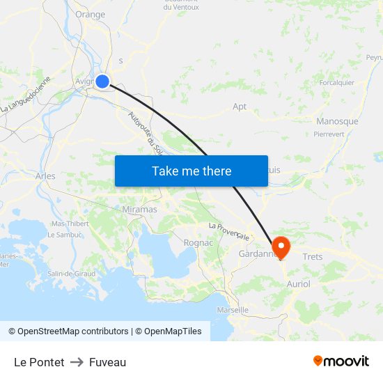 Le Pontet to Fuveau map