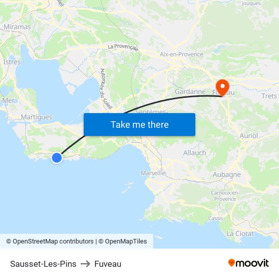Sausset-Les-Pins to Fuveau map