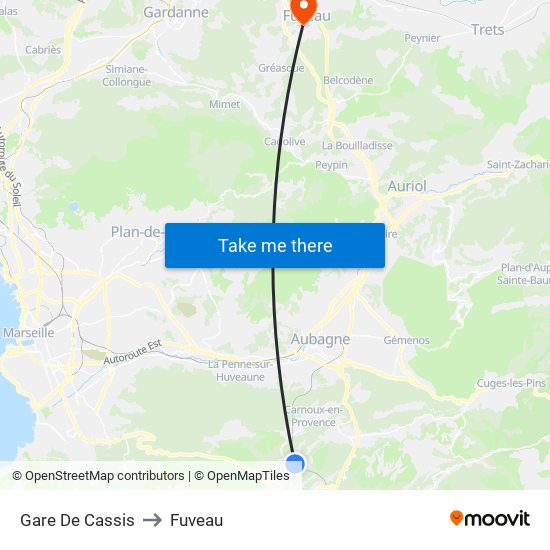 Gare De Cassis to Fuveau map