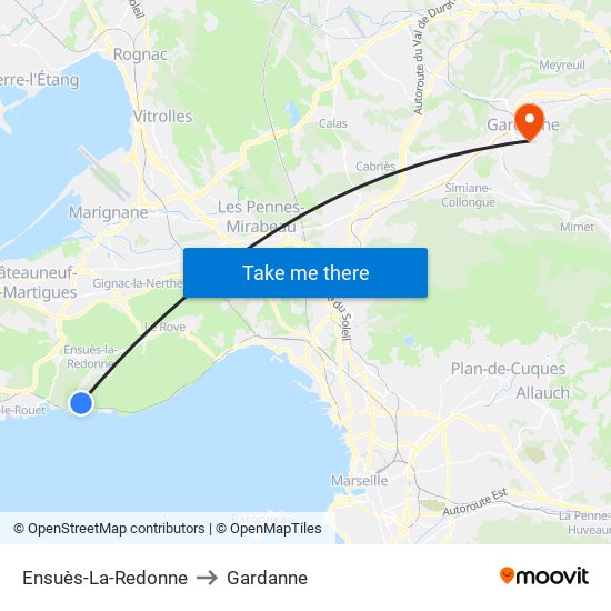 Ensuès-La-Redonne to Gardanne map