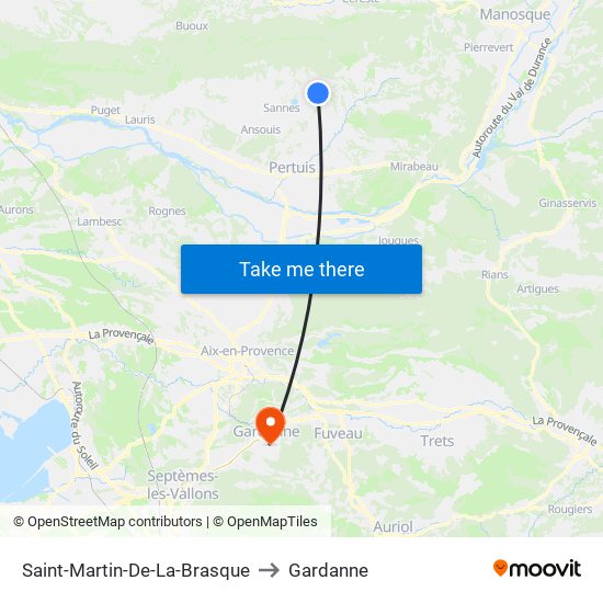 Saint-Martin-De-La-Brasque to Gardanne map