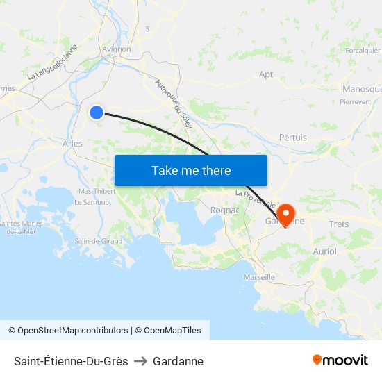 Saint-Étienne-Du-Grès to Gardanne map