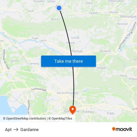 Apt to Gardanne map