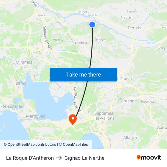 La Roque-D'Anthéron to Gignac-La-Nerthe map
