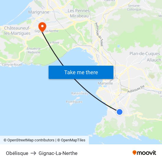 Obélisque to Gignac-La-Nerthe map
