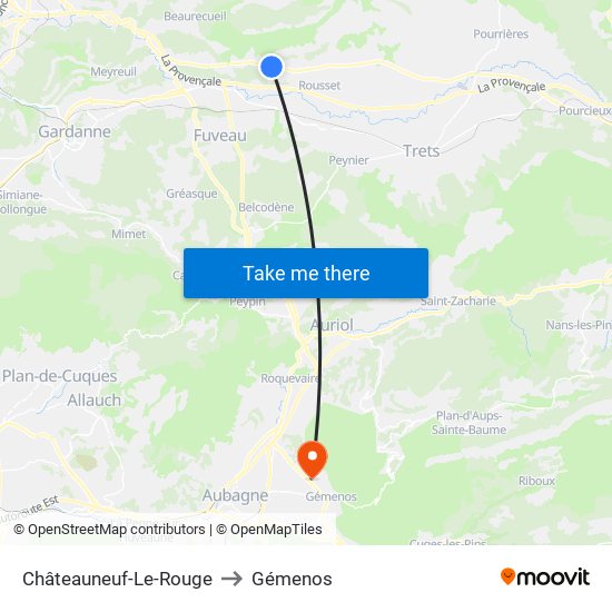 Châteauneuf-Le-Rouge to Gémenos map