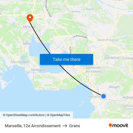 Marseille, 12e Arrondissement to Grans map