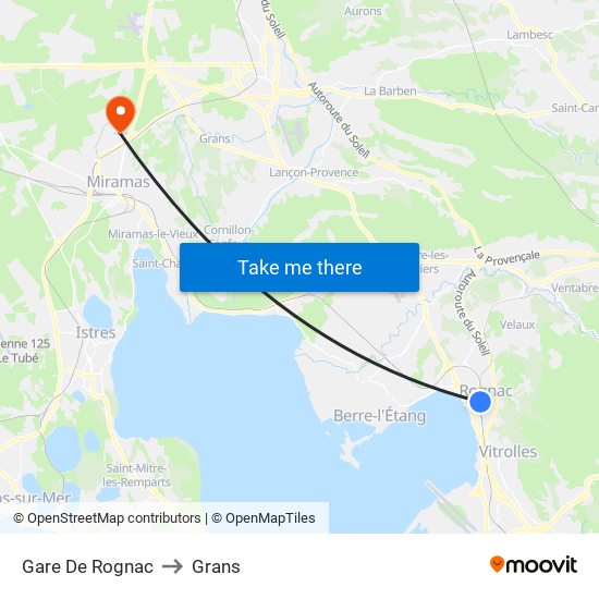 Gare De Rognac to Grans map