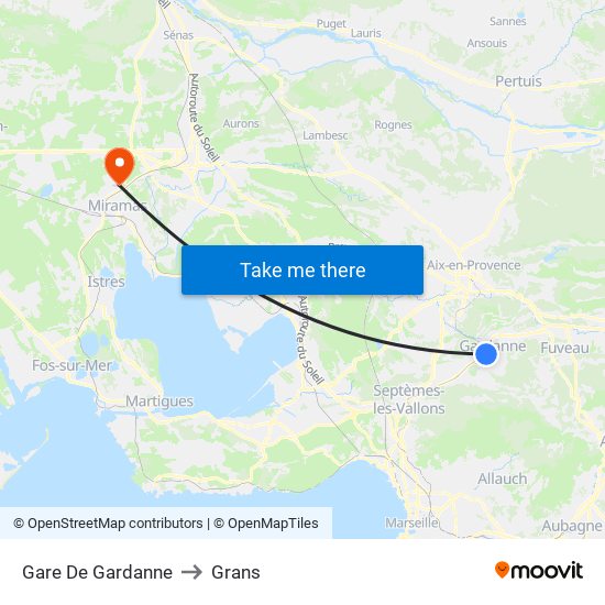 Gare De Gardanne to Grans map