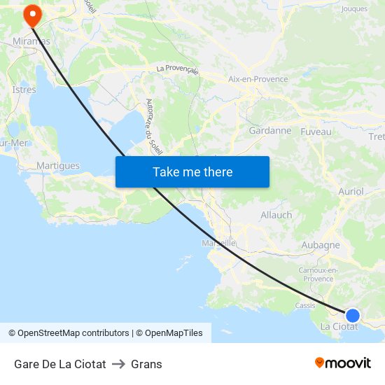 Gare De La Ciotat to Grans map