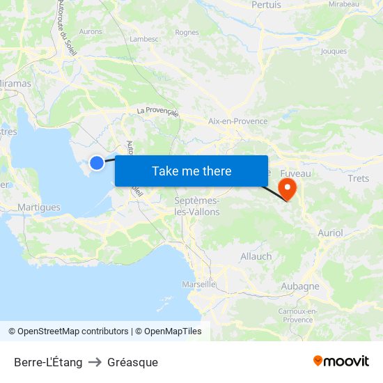 Berre-L'Étang to Gréasque map