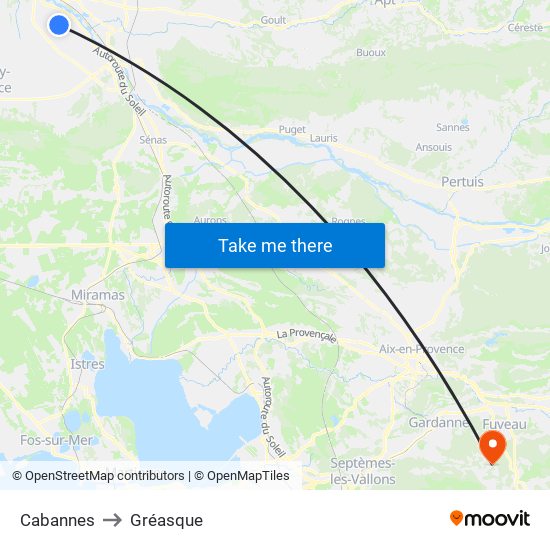 Cabannes to Gréasque map