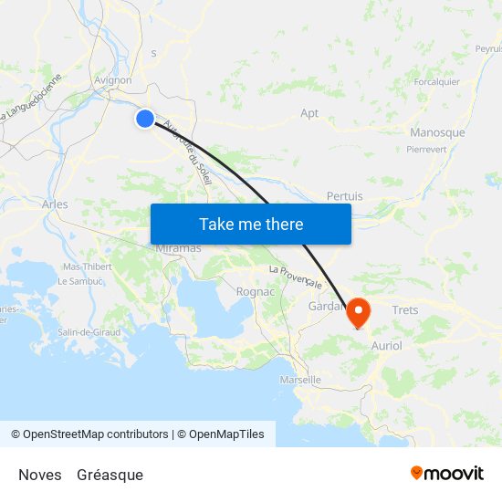Noves to Gréasque map