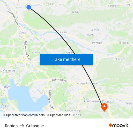 Robion to Gréasque map