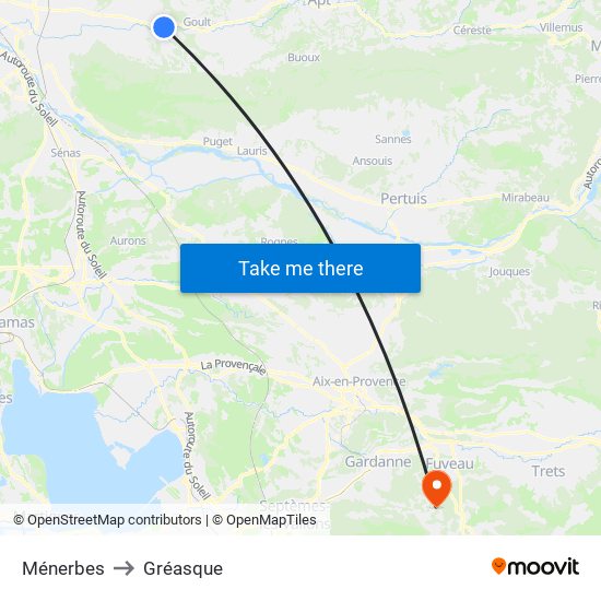 Ménerbes to Gréasque map