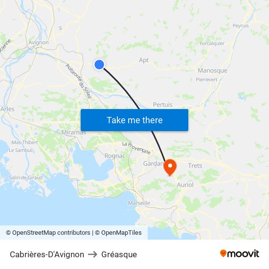 Cabrières-D'Avignon to Gréasque map