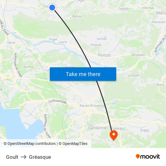 Goult to Gréasque map