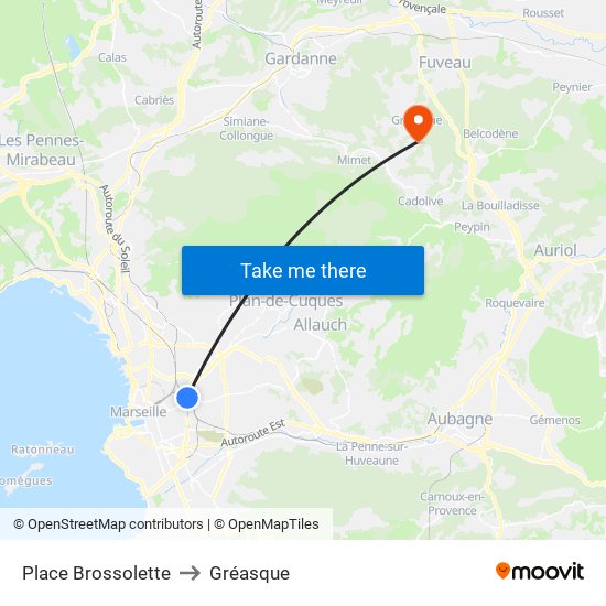 Place Brossolette to Gréasque map