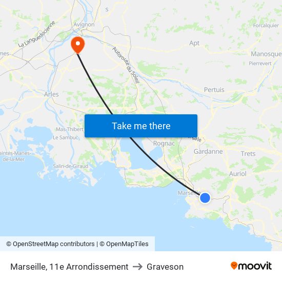 Marseille, 11e Arrondissement to Graveson map