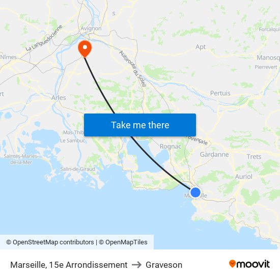 Marseille, 15e Arrondissement to Graveson map