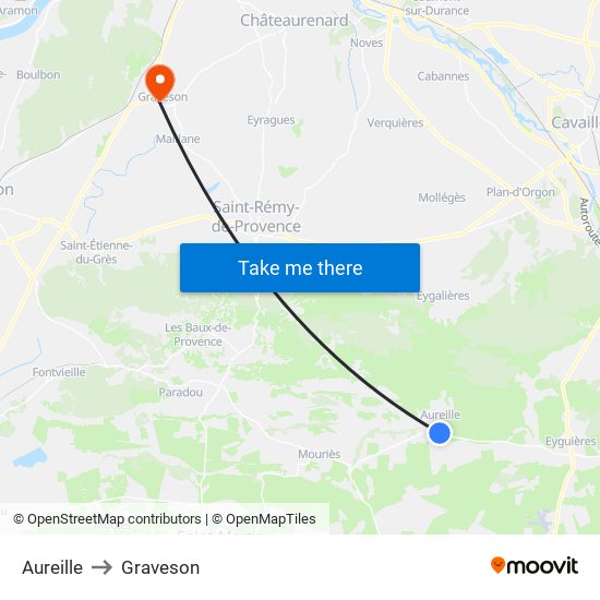 Aureille to Graveson map