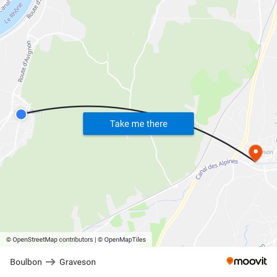 Boulbon to Graveson map