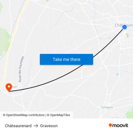 Châteaurenard to Graveson map