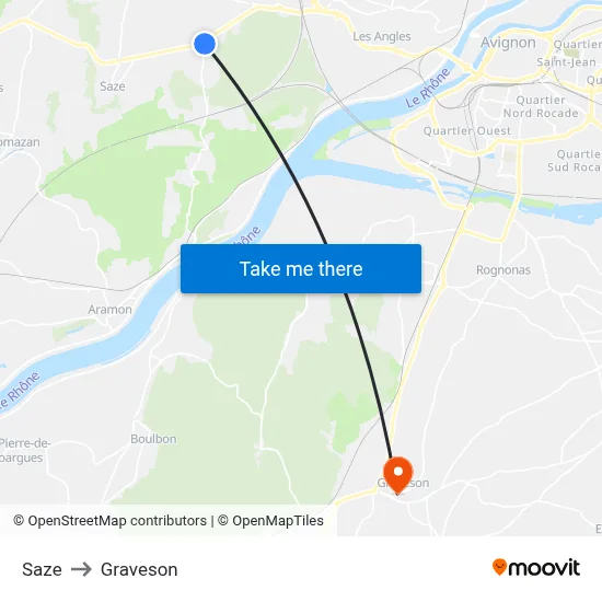 Saze to Graveson map