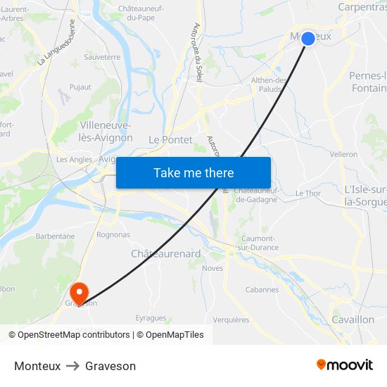 Monteux to Graveson map