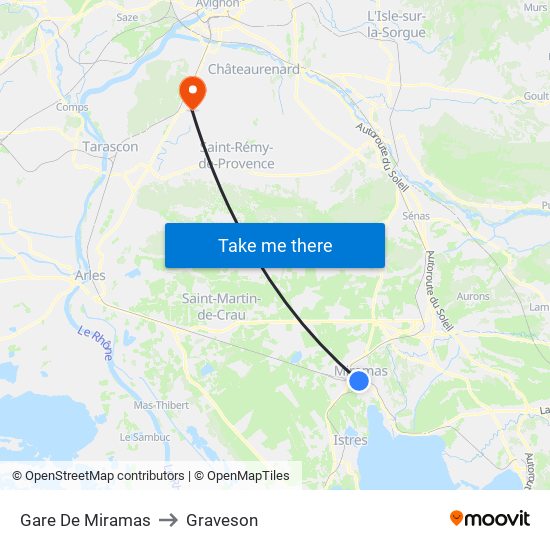 Gare De Miramas to Graveson map