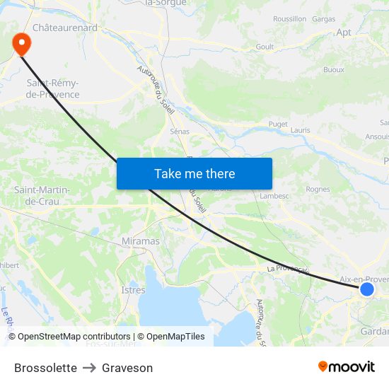 Brossolette to Graveson map