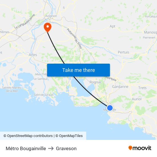 Métro Bougainville to Graveson map